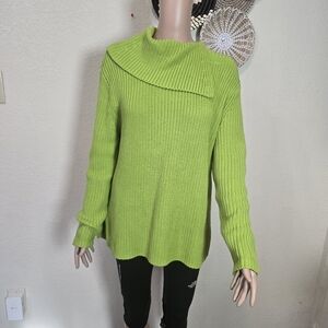 Dana buchman Green Sweater 100% Cotton Size Xl